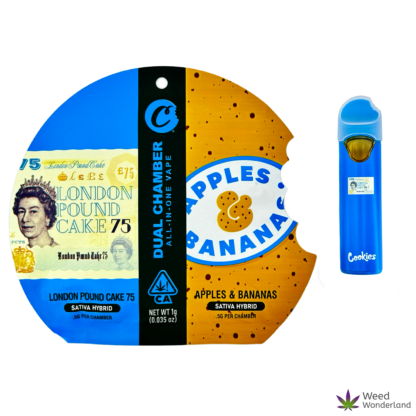 Buy THC vape E-Liquid Cookies Dual Chamber London Pound Cake x Apples & Banana