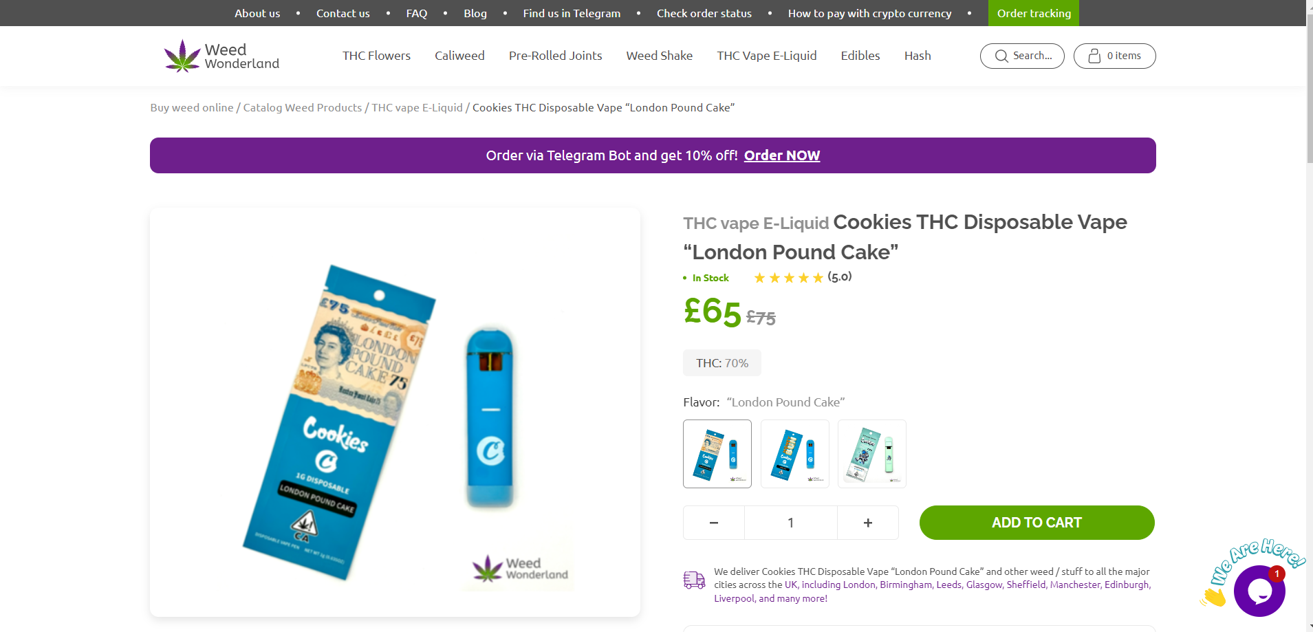 Cookies THC Disposable Vape London Pound Cake