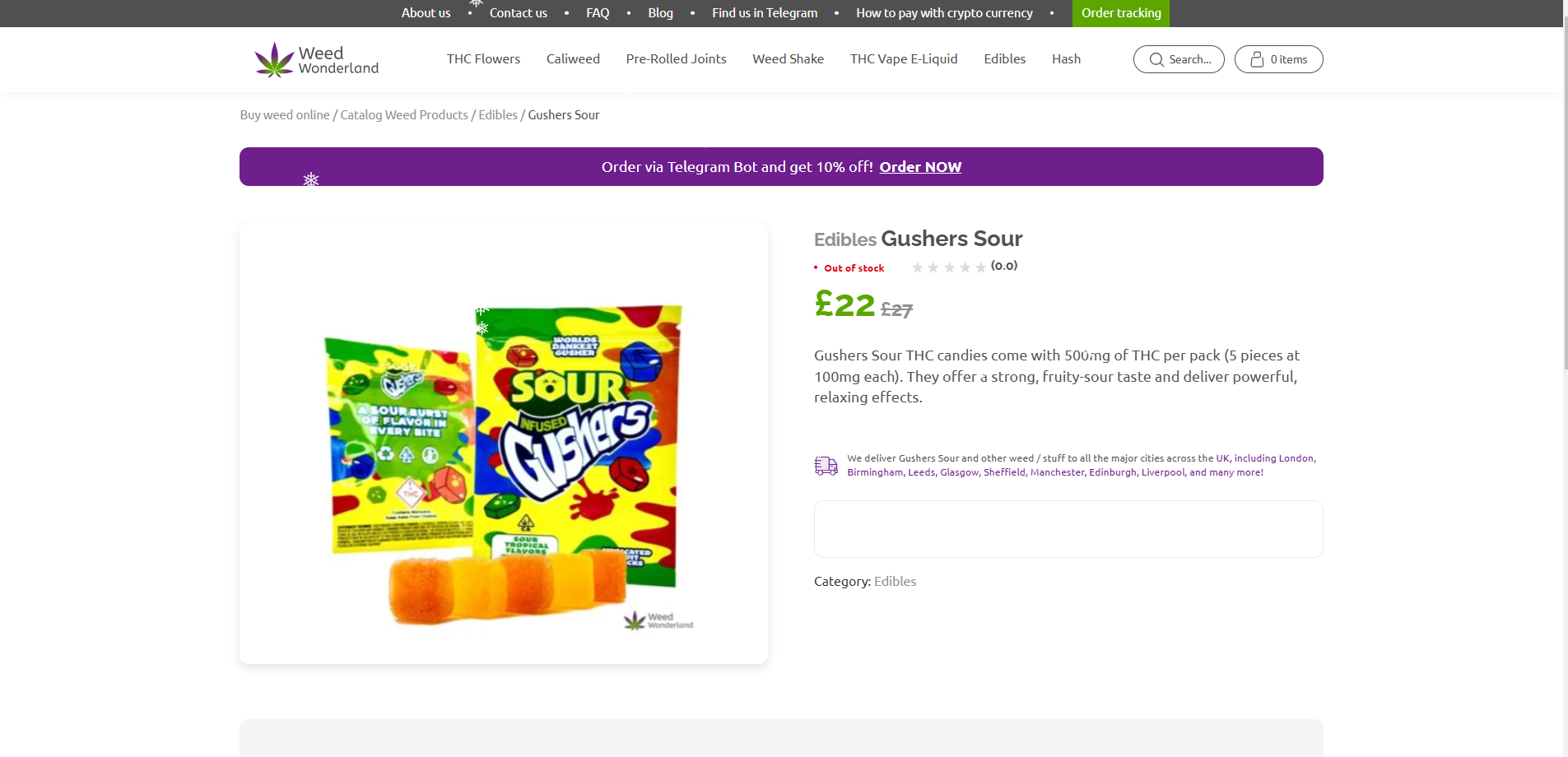 Edibles Gushers Sour