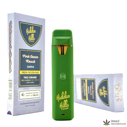 Buy THC vape E-Liquid The Hidden Hills Pink Green Crack