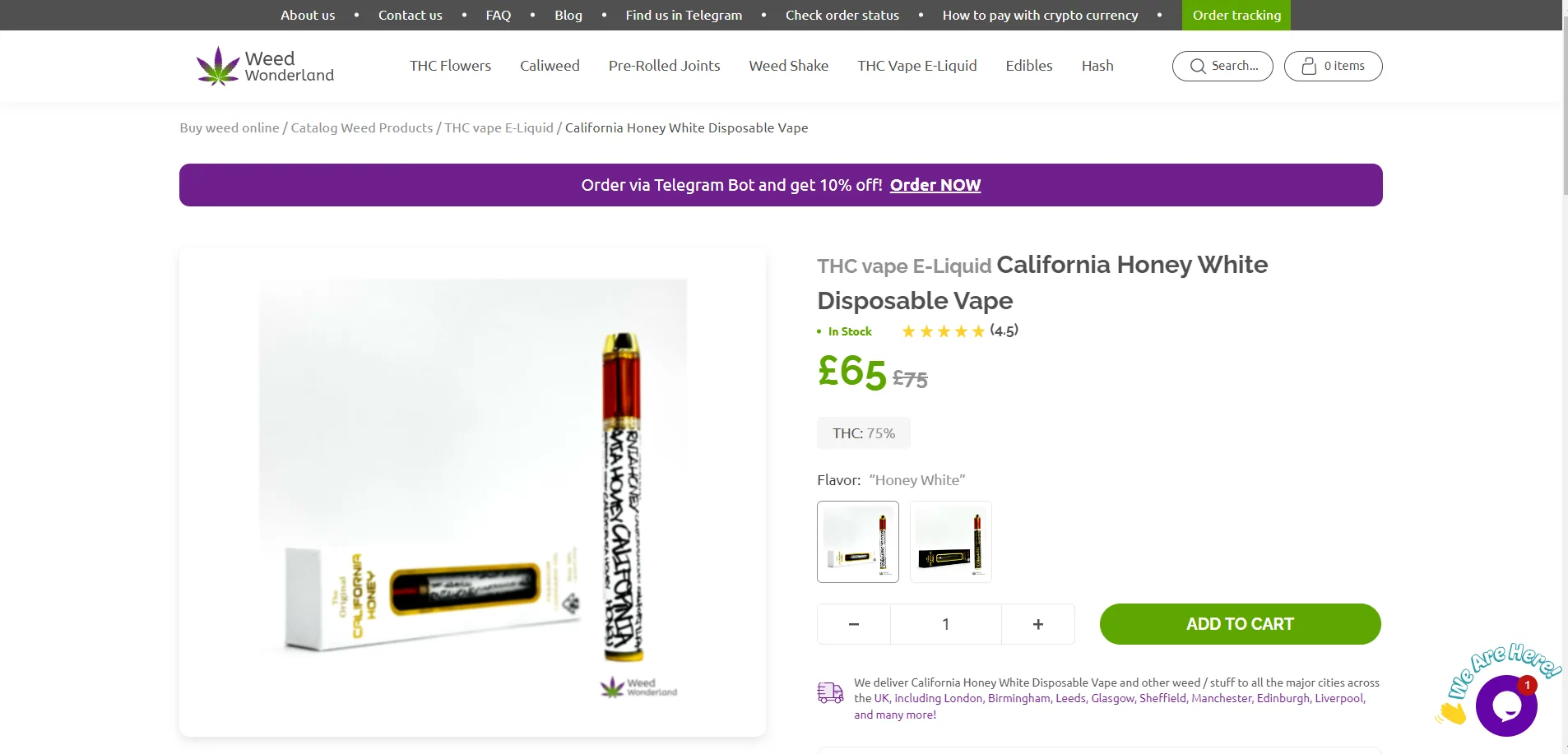 California Honey White Disposable Vape